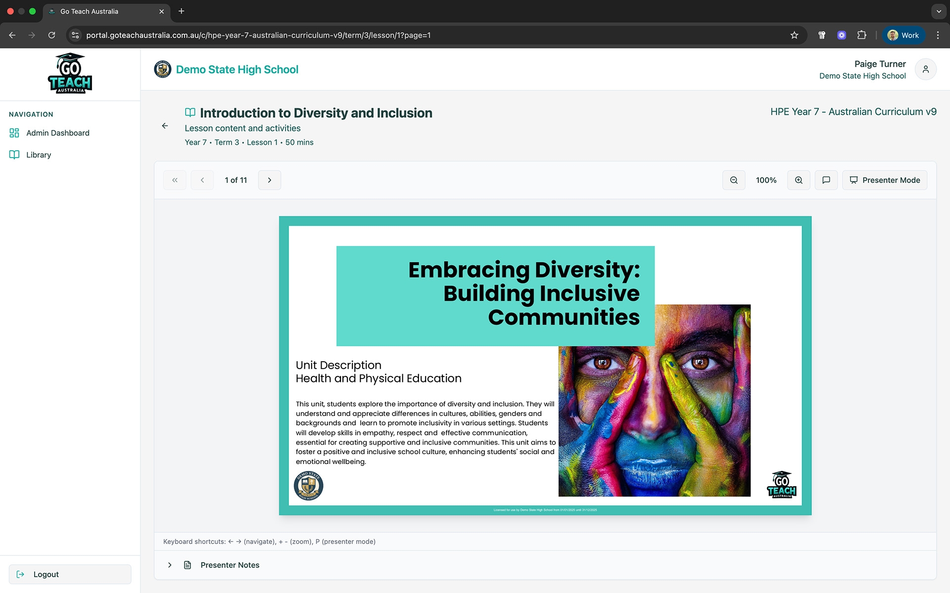 Screenshot of the Go Teach Australia portal